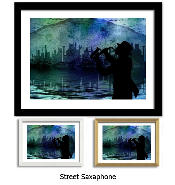Street Saxaphone Framed Print
